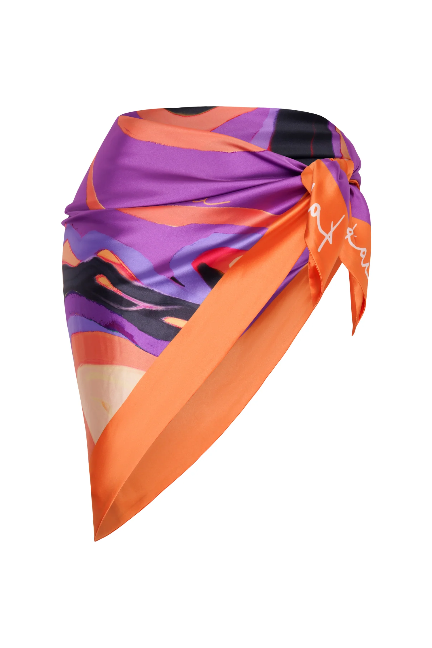 Elysia Silky Satin Scarf - Isimi Print - Magenta - Image 6