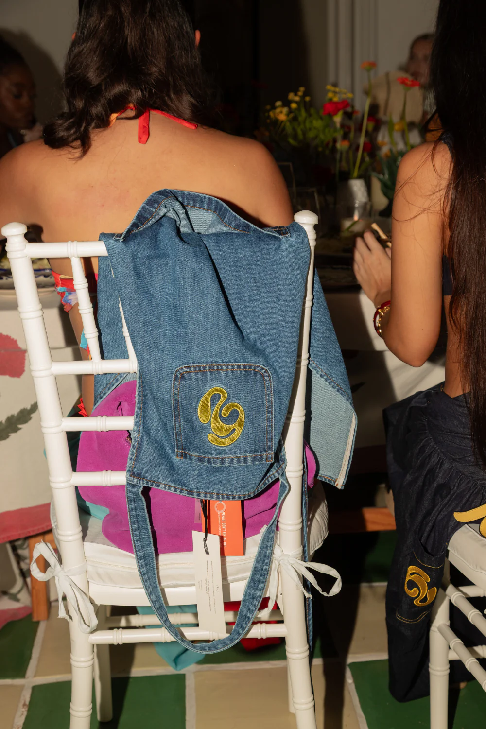 Kai Denim Embroidered Logo Apron - Denim Blue - Image 9