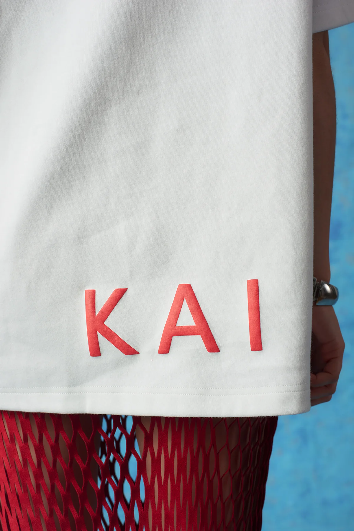 Kaili Oversized Cotton Logo Printed T-Shirt - White - Image 5