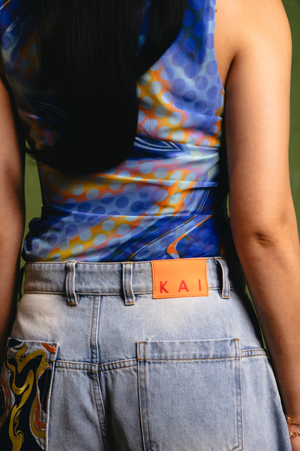 Koa Denim Barrel Leg Logo Embroidered Jeans - Light Blue - Image 7
