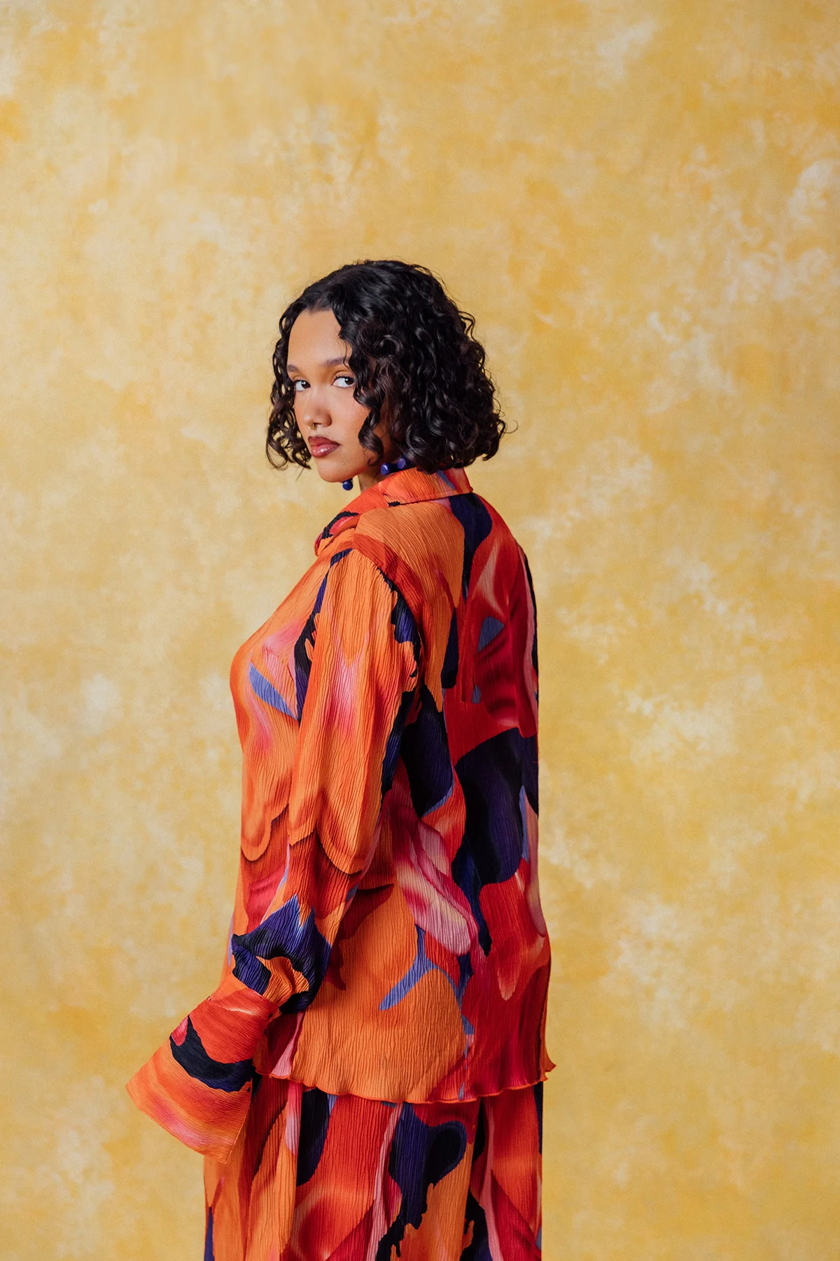 Mawuli Printed Plisse Shirt - Zuri Print - Image 5