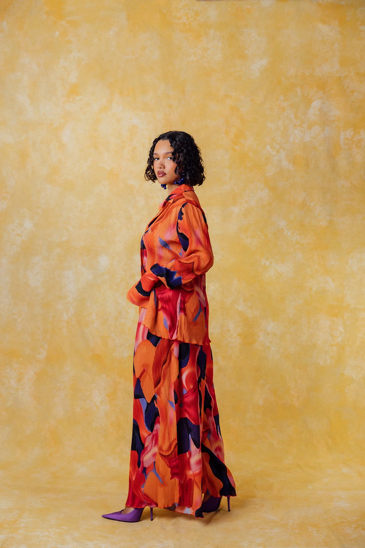 Mawuli Printed Plisse Shirt - Zuri Print - Image 6