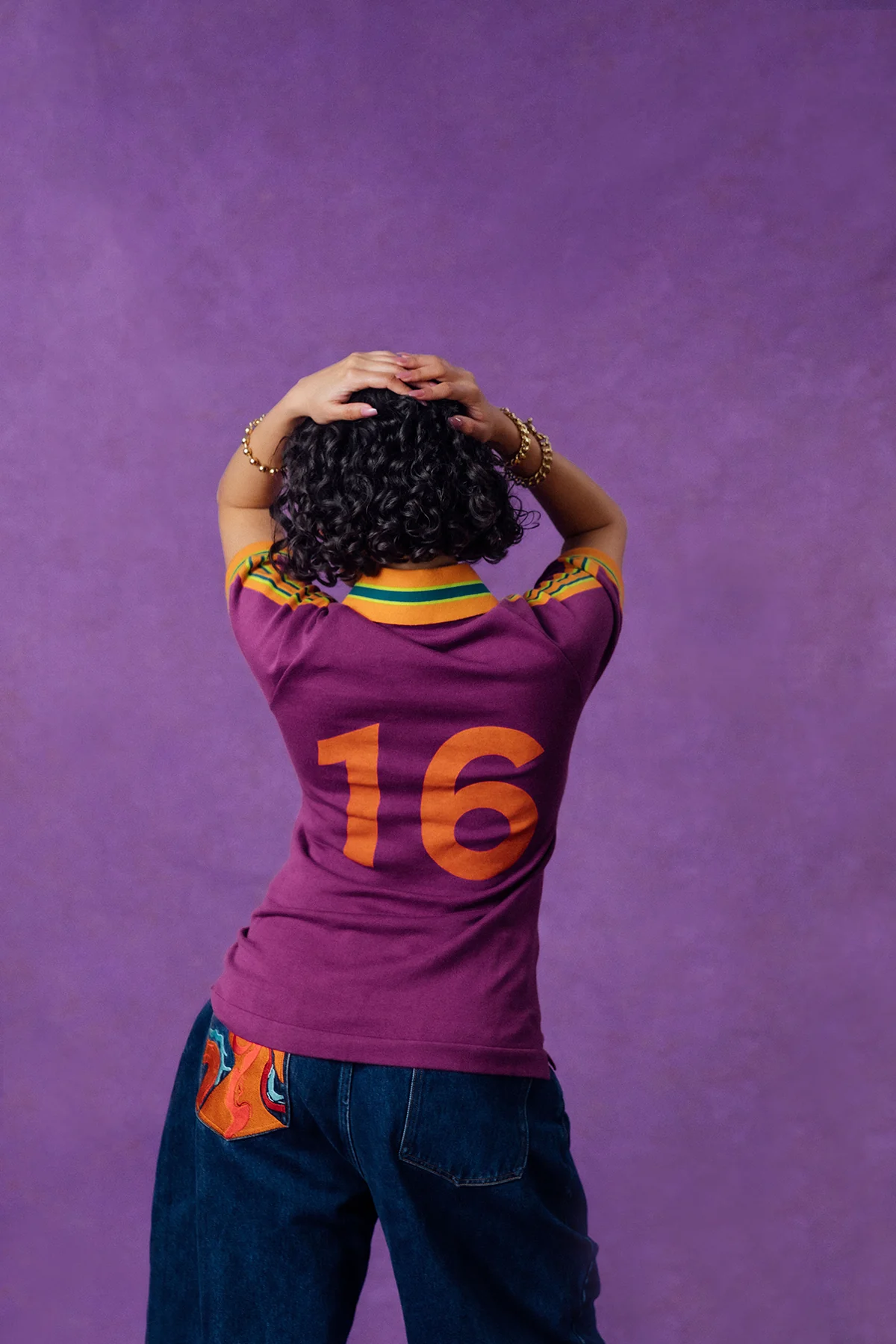 Mita Vintage Style Knitted Logo Jersey - Purple - Image 2
