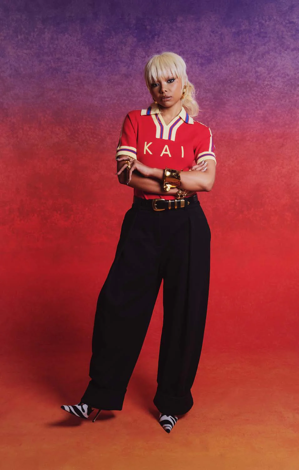 Mita Vintage Style Knitted Logo Jersey - Red - Image 3