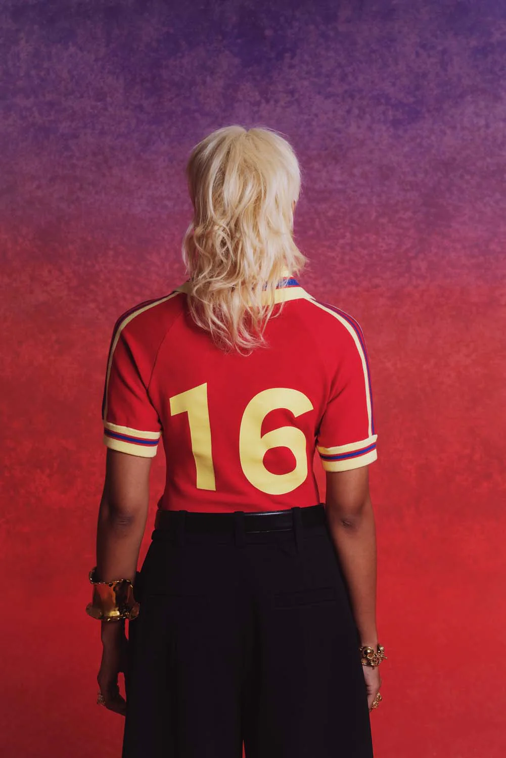 Mita Vintage Style Knitted Logo Jersey - Red - Image 5