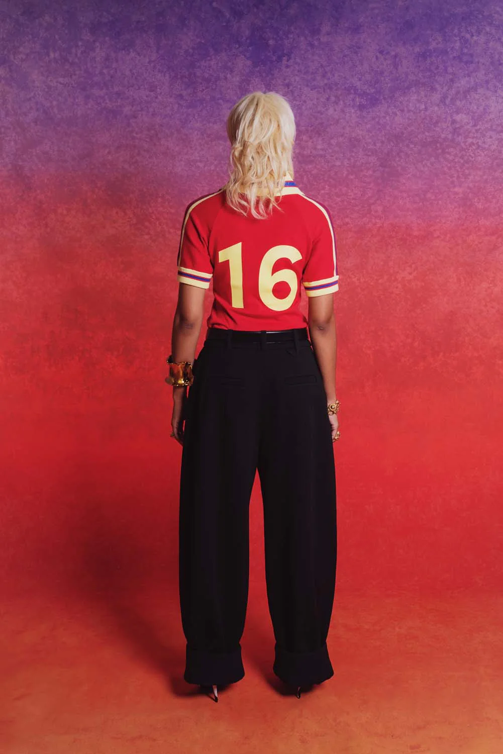 Mita Vintage Style Knitted Logo Jersey - Red - Image 8