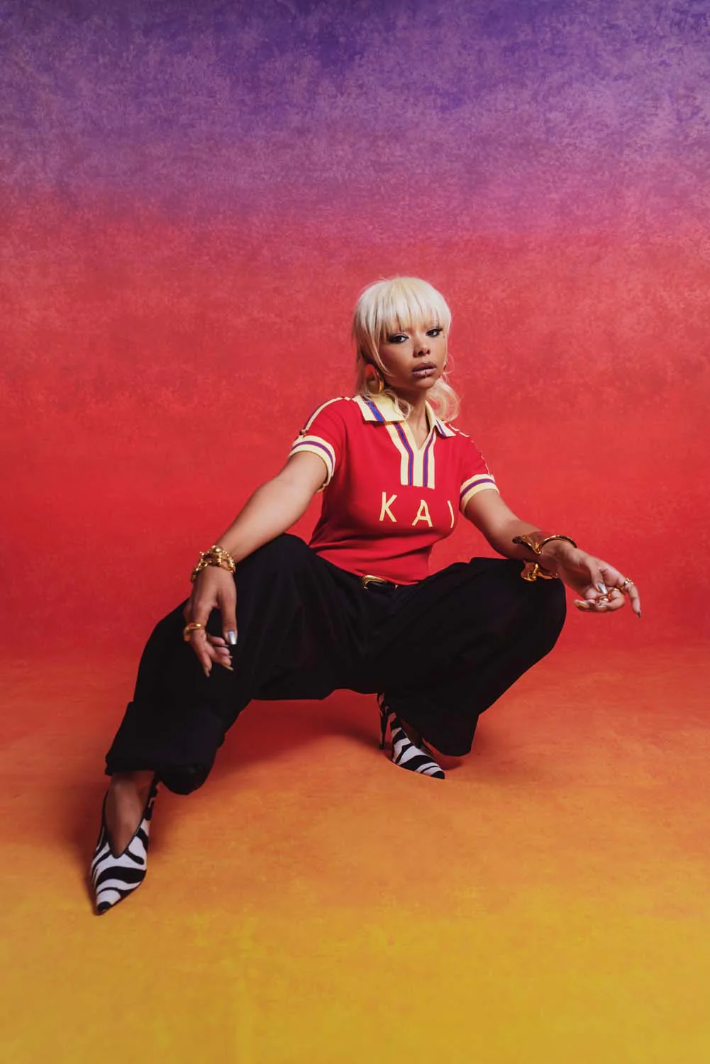 Mita Vintage Style Knitted Logo Jersey - Red - Image 9