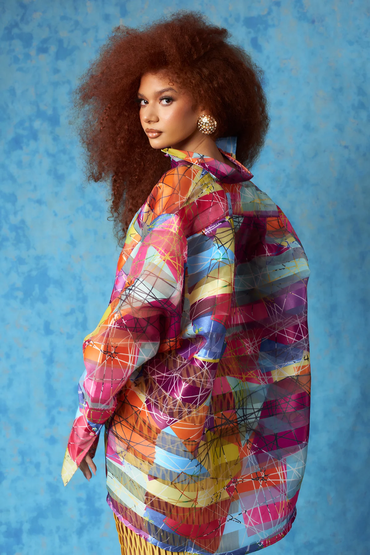 Muwa Oversized Long Sleeve Shirt- Technical Organza - Image 5