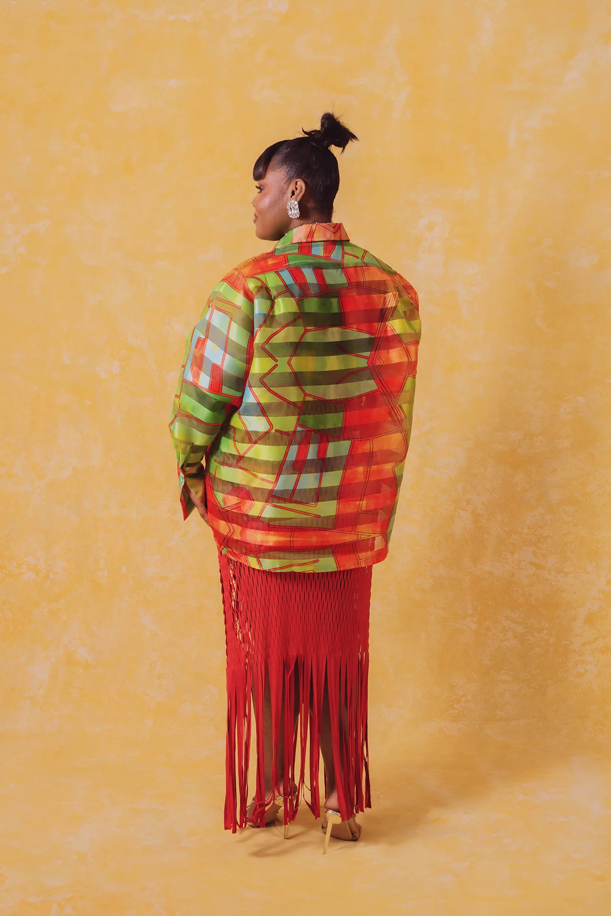 Muwa Technical Organza Oversized Long Sleeve Shirt - Teiha Print - Image 8