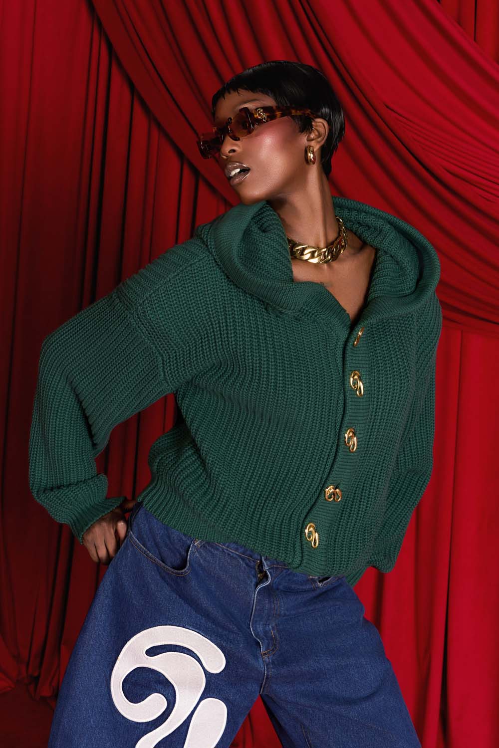 Nori Hooded Cardigan - Forest Green - Image 3