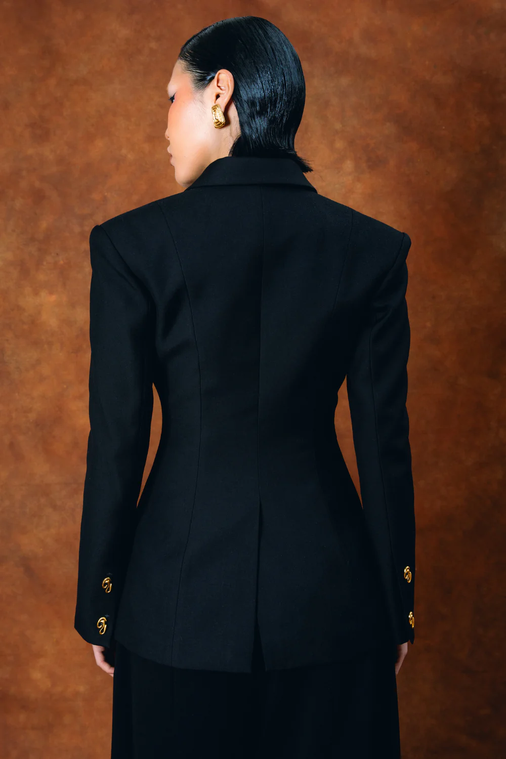 Odessa Structured Double-Breasted Jacket - Black - Image 2