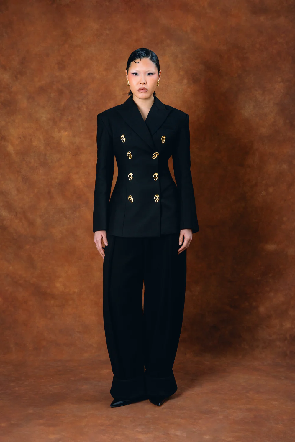 Odessa Structured Double-Breasted Jacket - Black - Image 4