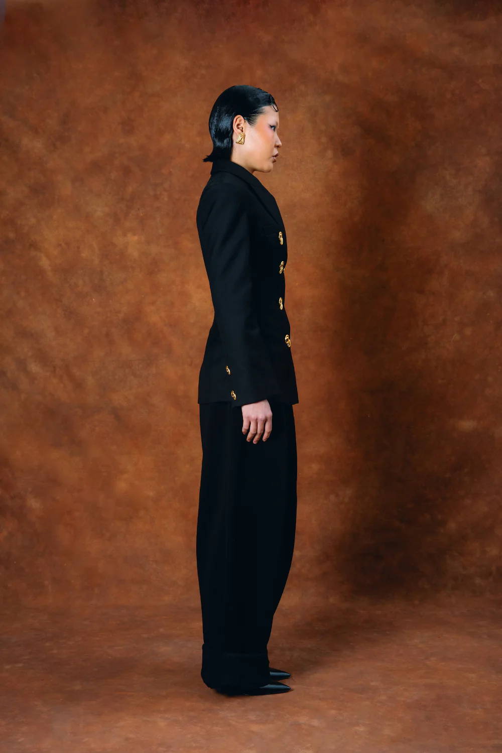 Odessa Structured Double-Breasted Jacket - Black - Image 8