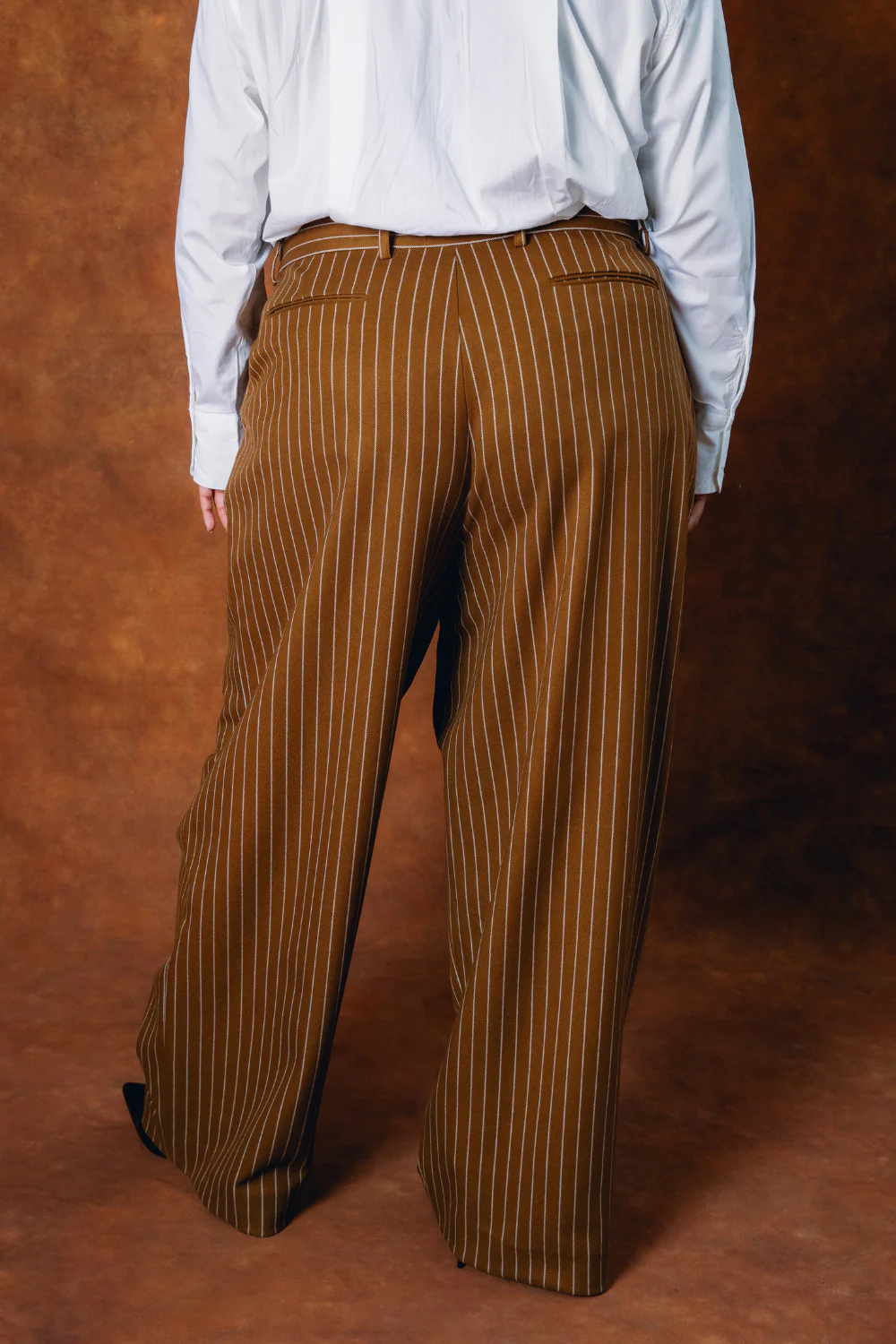 Robyn Pinstripe Trousers - Caramel - Image 7