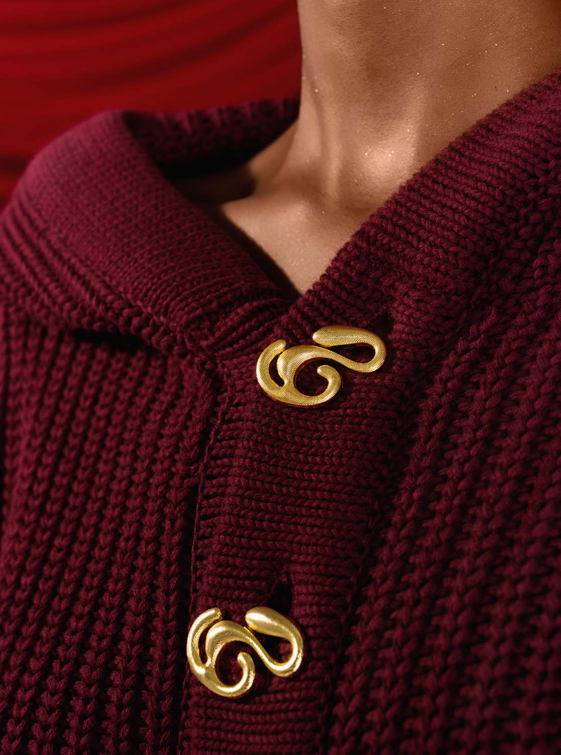 Nori Hooded Cardigan - Burgundy - Image 3