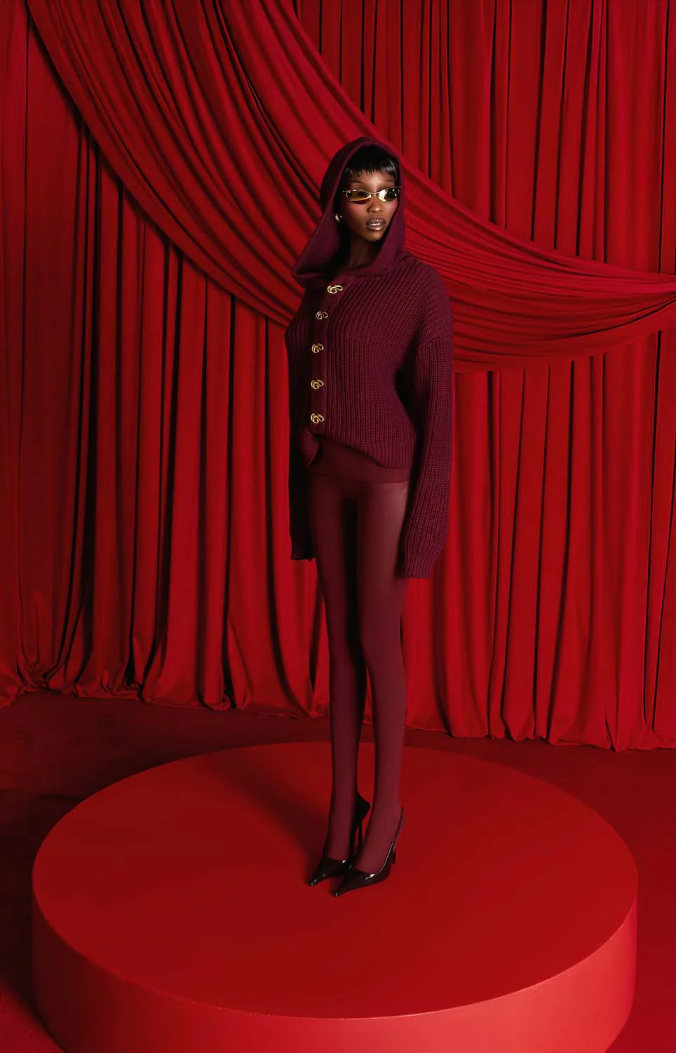 Nori Hooded Cardigan - Burgundy - Image 7