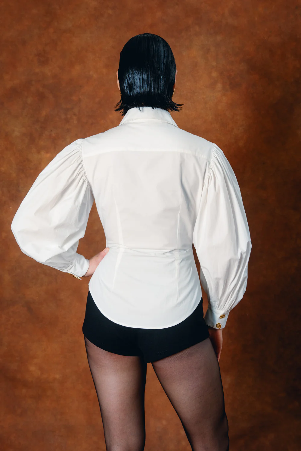 Sloane Sculpted Cotton Shirt - White - Image 2